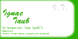 ignac taub business card